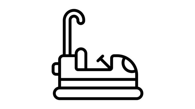 Trendy outline style animated icon of bumper car ride