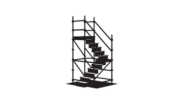 Scaffolding Staircase Vector Illustration For Construction And Architecture Concept
