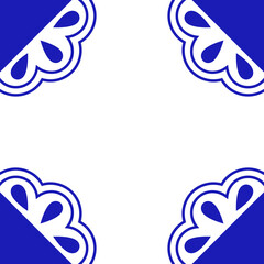 Fototapeta premium Traditional Mexican Talavera Ceramic Tile With Flower Motif. Pattern From Puebla. Vector Illustration.