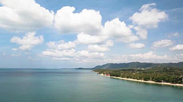 Sandy Shores With Lush Green Backdrop Over Lanta Klong Nin Beach In Ko Lanta, Thailand. Timelapse