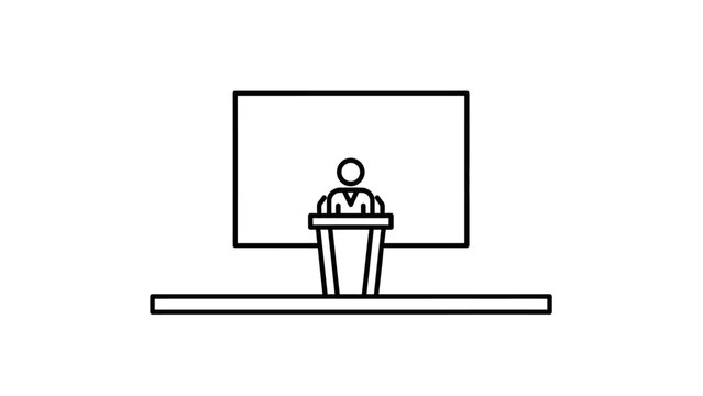 Businessman Speaking at a Podium.
