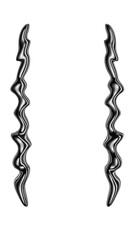 Y2K Melted chrome metal frame isolated 3D Rendering. Futuristic liquid metallic fluid cyber sigil border for stories