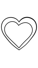 A white outlined heart within a larger heart shape on a black background