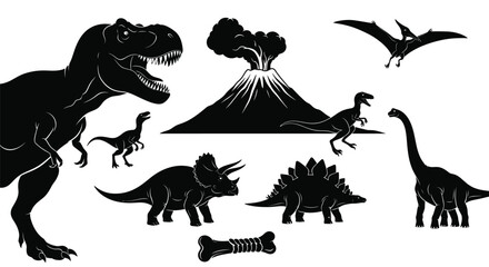 Set of Dinosaur Icons © Pitiyage