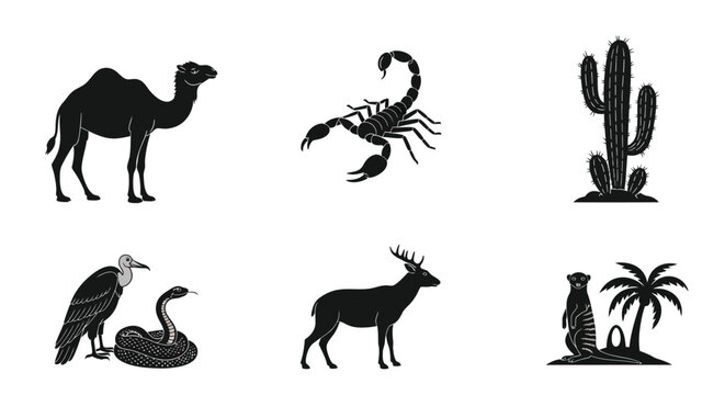 Set of Desert Animals Icons