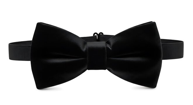 A black bow tie on a white background isolated on white background
