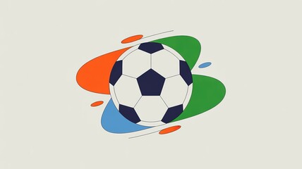 Obraz premium Vibrant 2026 Football World Cup Soccer Ball Design with Dynamic Color Swirls Ideal for Promotional Material and Event Branding