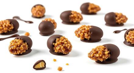 Obraz premium chocolate candies isolated on white background