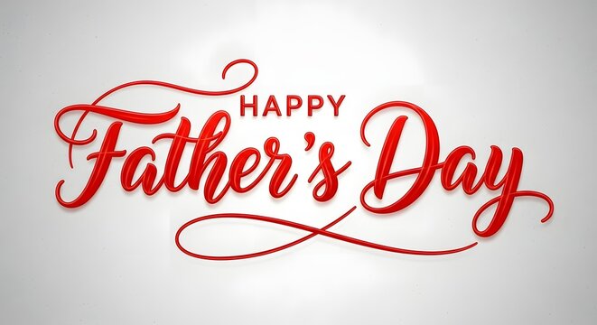 Happy father's day greeting card with red cursive text on white background