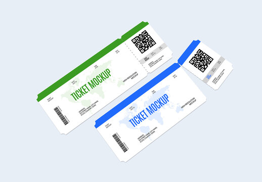 Event Ticket Mockup with QR Code