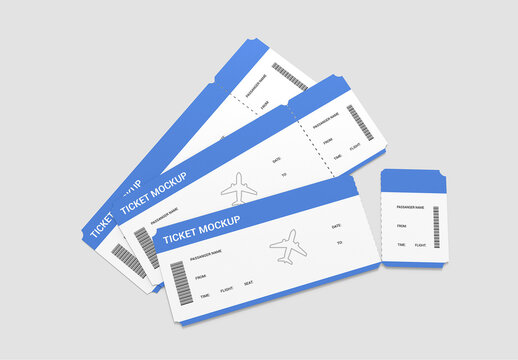 Airline Boarding Pass Ticket Mockup PSD