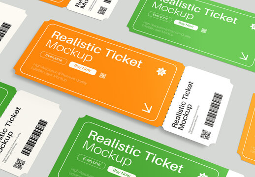 Realistic Ticket Mockup Presentation