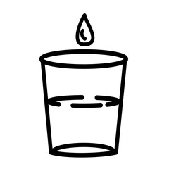 Glass of water and water drop icon.  Drinking glass and droplet vector icon. Vector graphic, not Artificial Intelligence, logo illustration. Replaceable vector design.