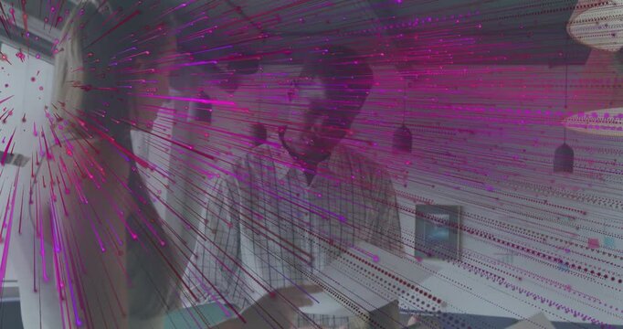 Teenage girl entering business meeting carrying folder opening pages while mentor reviewing content