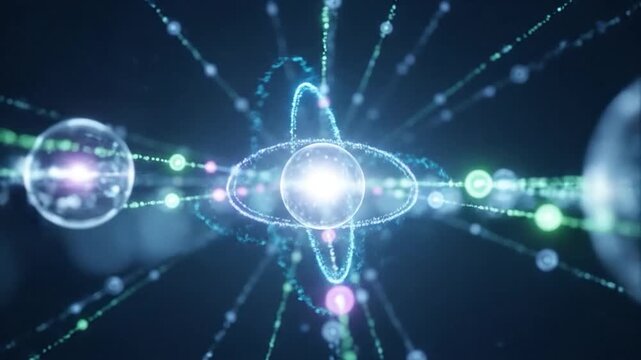 Atomic Structure Model with Electron Orbits.