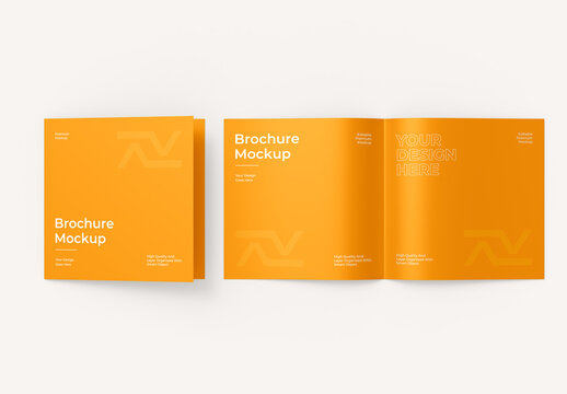 Square Brochure Mockup Template