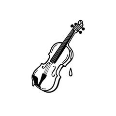 Obraz premium Melting Violin on White Background