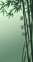 美しい緑の竹が静かに風にそよぐ様子を捉えた素晴らしい写真