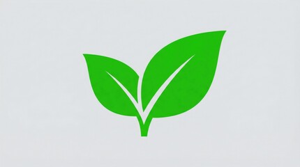 Green leaves icon representing nature and growth sustainability and eco friendly concept