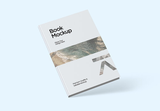 Floating Hardcover Book Mockup