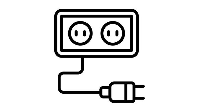 A well-designed outline animated icon of home switchboard panel