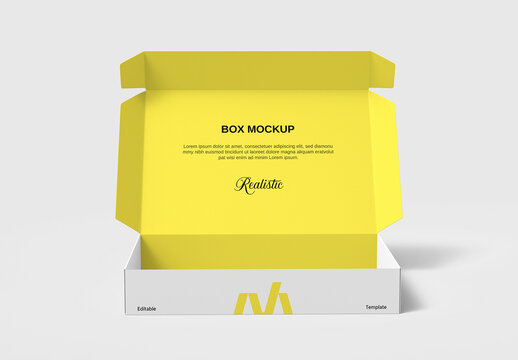 Editable Open Box Mockup PSD Template