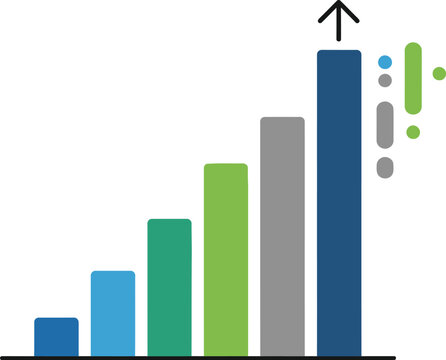 Business Growth Bar Chart &ndash; Flat Vector Illustration with Upward Arrow