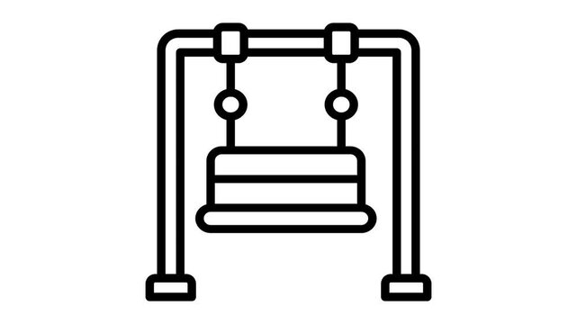 A modern linear animated icon of relaxing porch swing