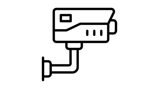 A reliable linear animated icon of home cctv camera