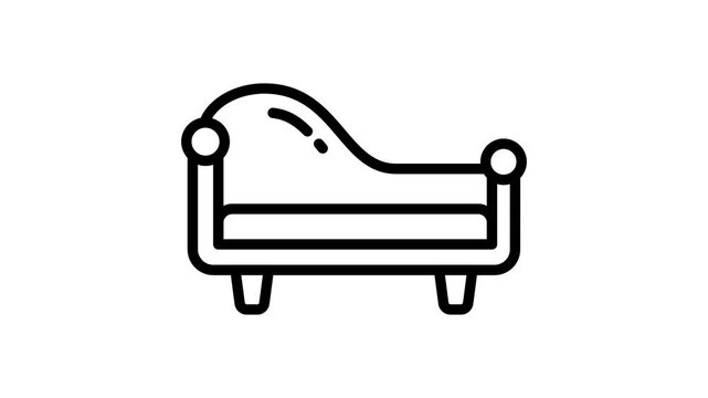 A classy outline animated icon of elegant home divan