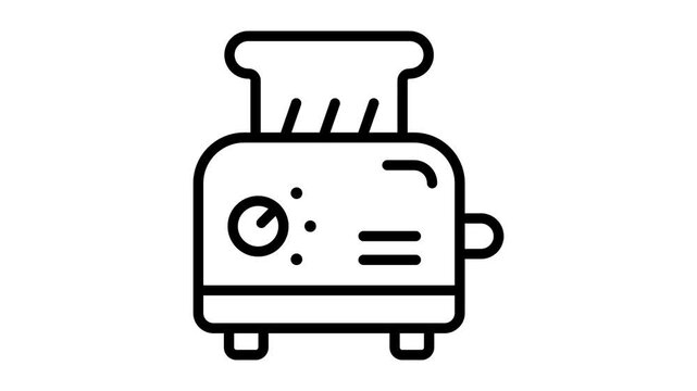 A customizable outline animated icon of modern electric toaster