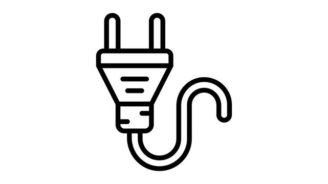 A basic outline animated icon of home electrical plug