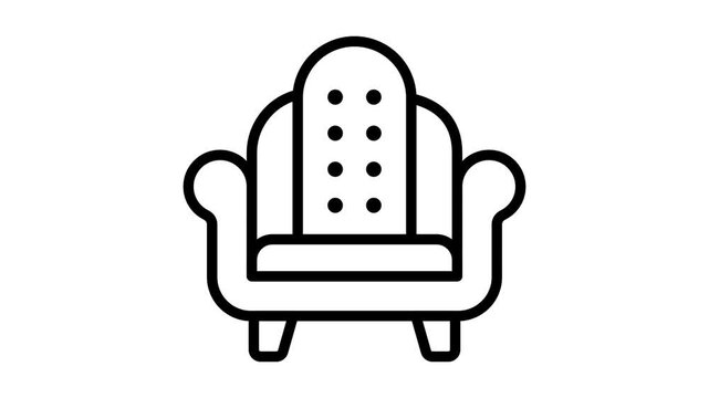 A trendy outline animated icon of single seat sofa