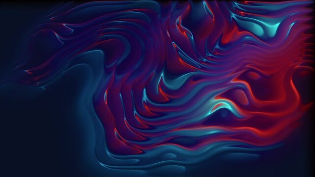 Abstract digital artwork featuring swirling patterns of blue, purple, and red hues on a dark background with a white border at the bottom.