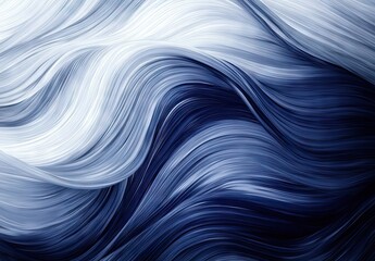 Fototapeta premium Smooth flowing abstract waves in layered white, light blue and deep navy with soft gradient blending and silky motion effect