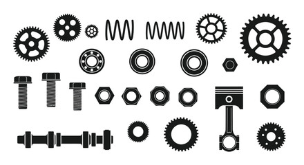 Obraz premium Set of Mechanical Parts Icons