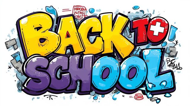 Back To School Graffiti Style Typography Artwork