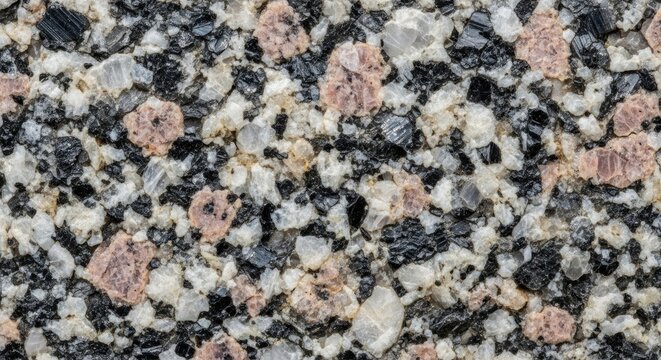 Close-up of a granite surface with speckled patterns.