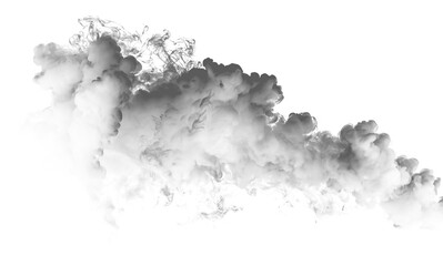 Obraz premium Realistic White Smoke or Cloud PNG Cutout on Transparent Background for Digital Compositing