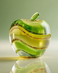 green glass jar shaped like an apple