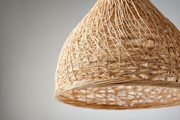 Obraz premium Handcrafted woven pendant light showcase with textured natural finish