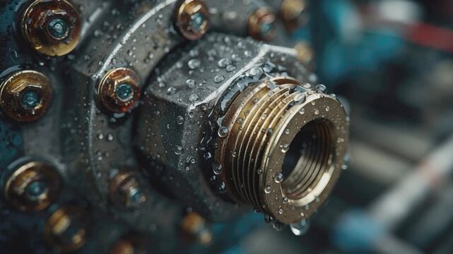 Industrial Engineering Precision: Close-up of intricate metal components showcasing meticulous engineering, with a focus on textures and details.