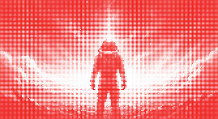 Astronaut floating in deep space with galaxy and stars background © Aivee