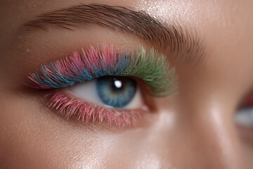 Obraz premium Close-Up of Woman Eye with 3D Eyelash Extensions