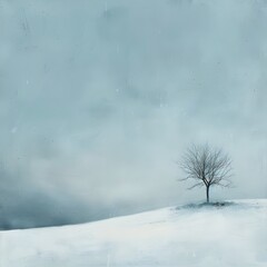 Cold minimalist winter scene