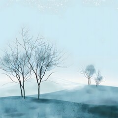 Cold minimalist winter scene