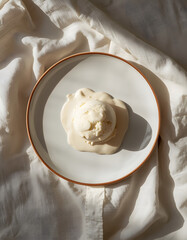 Melting ice cream texture flat lay