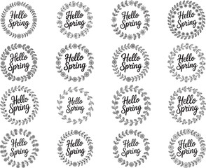 Hello Spring Round Sign SVG