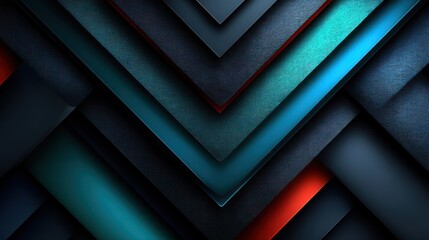 Obraz premium Geometric layered abstract design featuring angled shapes and vibrant color gradients