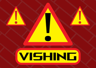 Vishing, alert message, computer concept and new technologies, manipulation and  false identity, telephone fraud.